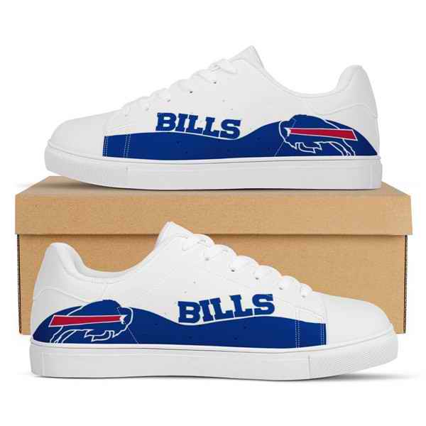 Women's Buffalo Bills Low Top Leather Sneakers 003